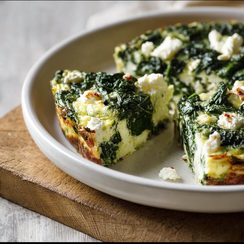 Crustless Spinach Feta Quiche
