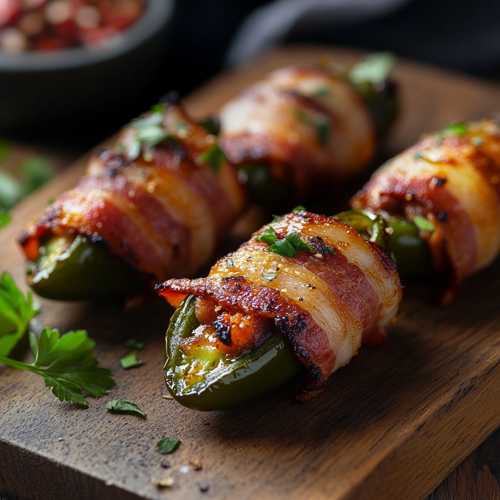 Bacon Wrapped Jalapeno Pepper Poppers